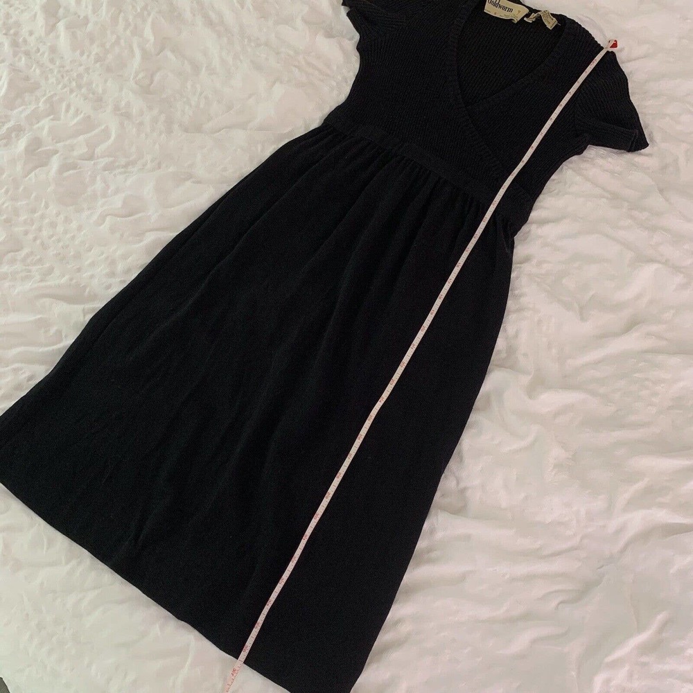 Vintage Goldworm Black Wool Sweater Dress sz Small - Picture 9 of 12